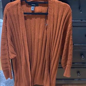 Orange ribbed cardigan